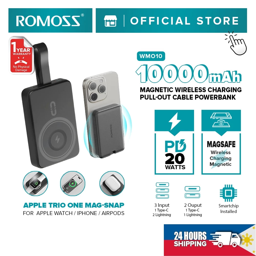 ⚡ Romoss WMO10 10000mAh 20W Magnetic Power Bank